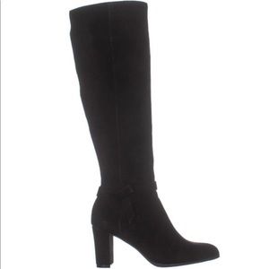 Bandolino Bellow black satin kid suede dress boots